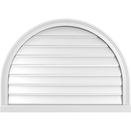 Ekena Millwork Round Top Surface Mount PVC Gable Vent: Functional, w/ 2"W x 2"P Brickmould Sill Frame, 36"W x 26"H GVPRT36X2603SF